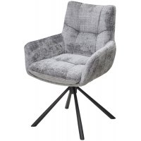 Стул EILAT 360 град. поворот с возвратом, Cremona-95 серый, ткань / Черный, ®DISAUR