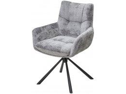 Стул EILAT 360 град. поворот с возвратом, Cremona-95 серый, ткань / Черный, ®DISAUR