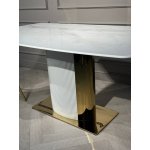 Стол обеденный Барнео BS1802-160GR, 160х90х76 см, светло-серый/золото