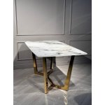 Стол обеденный Ланс DT-2852M,160х90х75 см, белая керамика/золотой