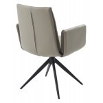 Стул STIG 360 град. поворот.  HF017-11 / HF017-12 Бежевый, экокожа / Черный каркас, ®DISAUR