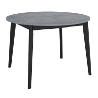 Стол Oslo круглый раскладной 110-140x110x76см, Бетон Портленд, чёрный Стол Oslo круглый раскладной 110-140x110x76см, Бетон Портленд, чёрный
