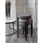 Табурет СТЭК штабилируемый B22 Серый, велюр / черный каркас, М-City