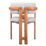 Стул Rich рогожка бежево-голубая с ножками цвета орех