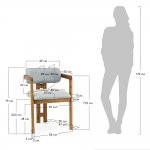 Стул Rich рогожка бежево-голубая с ножками цвета орех