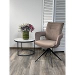 Стул KINNET 360 град. поворот.  MOHAIR-440 / CASTEL-20 Шоколадный,ткань/ Тем.-серый каркас, ®DISAUR