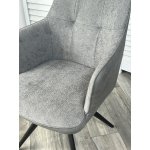 Стул НОРМАН 360 град., цвет BELLA-13/CYPRUS-10 серый, шенилл/замша / черный каркас М-City