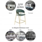 Комплект из 2-х стульев полубарных Turin мятный с золотыми ножками