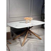 Стол обеденный Неаполь160 TW-1162-T-1,160x90x76 см, белый мрамор