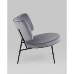 Кресло District Lounge велюр серый