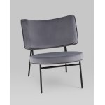 Кресло District Lounge велюр серый