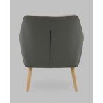 Кресло Харви серый с серой экокожей деревянные ножки