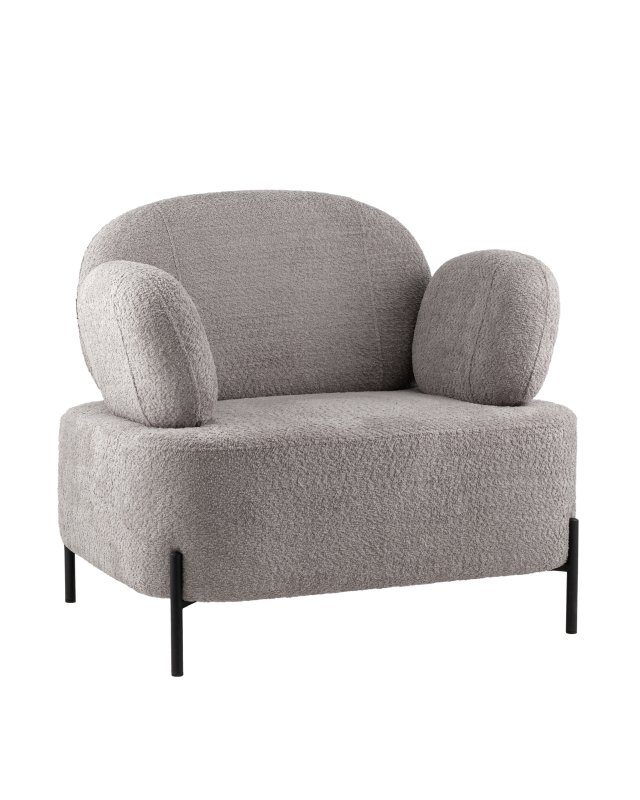 Кресло Кэнди ткань букле светло-серый