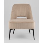 Кресло лаунж Бостон велюр рельефный бежевый