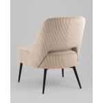 Кресло лаунж Бостон велюр рельефный бежевый