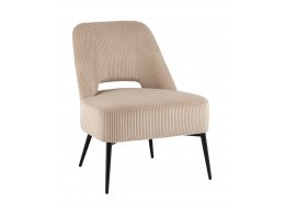 Кресло лаунж Бостон велюр рельефный бежевый