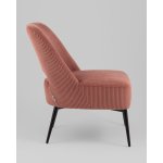 Кресло лаунж Бостон велюр рельефный коралловый