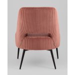 Кресло лаунж Бостон велюр рельефный коралловый