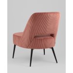 Кресло лаунж Бостон велюр рельефный коралловый