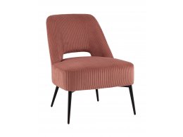 Кресло лаунж Бостон велюр рельефный коралловый