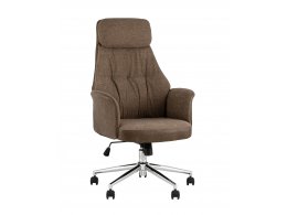 Кресло офисное TopChairs Neoma коричневый экокожа ткань