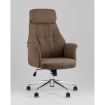 Кресло офисное TopChairs Neoma коричневый экокожа ткань