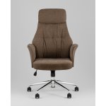 Кресло офисное TopChairs Neoma коричневый экокожа ткань