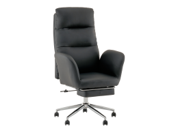 Кресло руководителя TopChairs Solid с оттоманкой черный