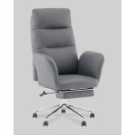 Кресло руководителя TopChairs Solid с оттоманкой серый