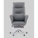 Кресло руководителя TopChairs Solid с оттоманкой серый