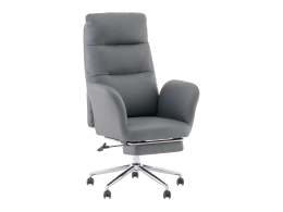 Кресло руководителя TopChairs Solid с оттоманкой серый