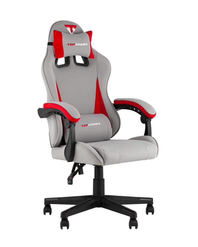 Кресло спортивное TopChairs Phantom ткань серо-красный
