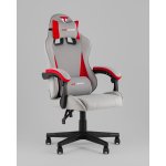 Кресло спортивное TopChairs Phantom ткань серо-красный