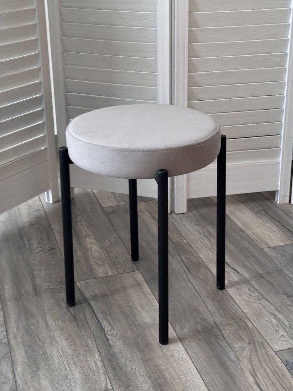 Табурет СТЭК штабилируемый B22 Серый, велюр / черный каркас, М-City