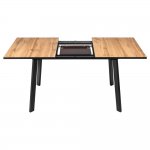 Стол Dublin раскладной 120-160х80х75 Дуб Вотан, чёрные ножки