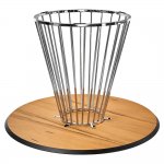 Стол Liverpool диам.110см, шпон орех лучевой набор, с хромированными ножками