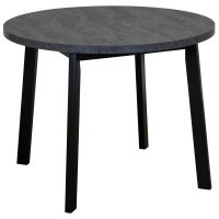 Стол Next круглый раскладной 90-120x90x76,5см, Угольный камень, чёрный Стол Next круглый раскладной 90-120x90x76,5см, Угольный камень, чёрный
