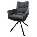 Стул EILAT 360 град. поворот с возвратом, Cremona-95 серый, ткань / Черный, ®DISAUR