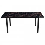 Стол Areal раскладной 140-180х80х75 чёрный мрамор с чёрными ножками