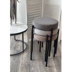 Табурет СТЭК штабилируемый B5 Капучино, велюр / черный каркас, М-City