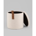 Пуф с ящиком Эркки рогожка XS белый