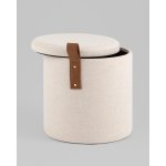 Пуф с ящиком Эркки рогожка XS белый