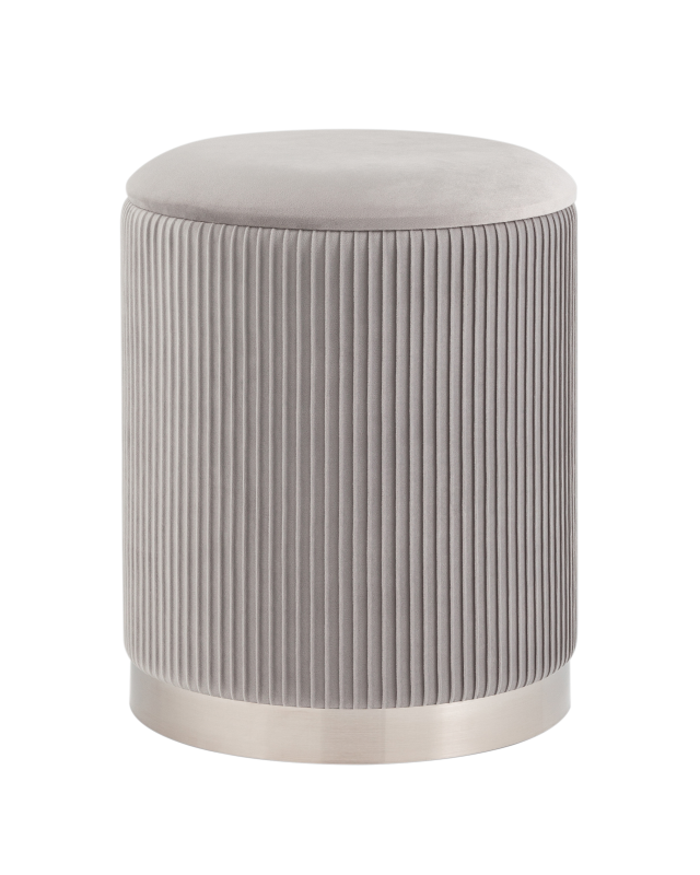 Пуф Шарлотта с ящиком серебро велюр серебристый