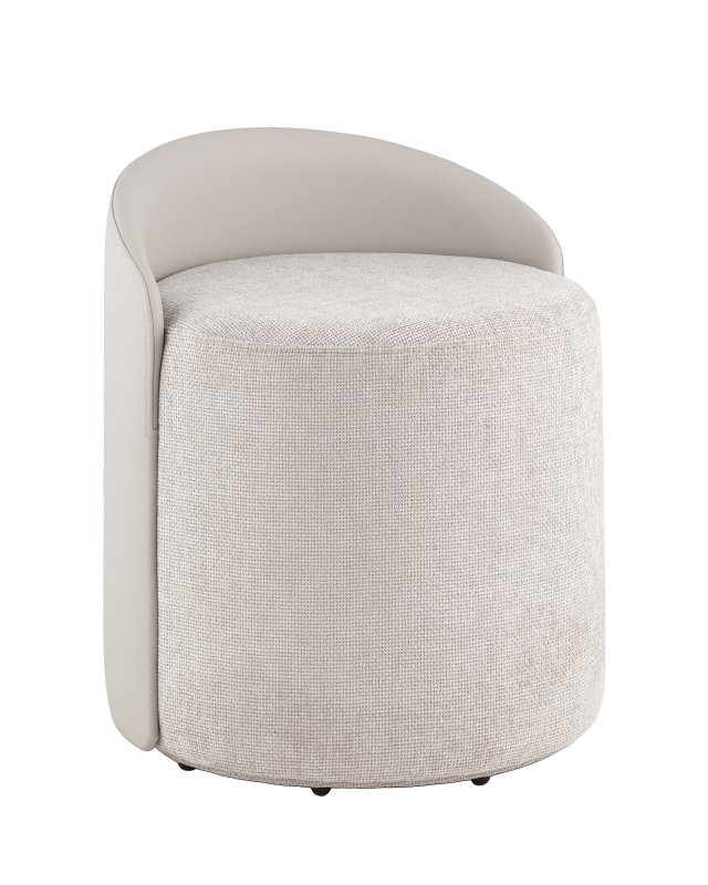 Пуф Тея спинка иск.кожа, сиденье шенилл светло-серый Пуф Тея спинка иск.кожа, сиденье шенилл светло-серый