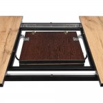 Стол Dublin раскладной 120-160х80х75 Дуб Вотан, чёрные ножки