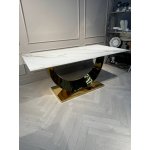 Стол обеденный Прайм IST-801, 180х90х76 см, жемчужный белый/золотой