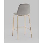 Стул барный Валенсия SN велюр серый золотые ножки 2 шт