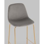 Стул барный Валенсия SN велюр серый золотые ножки 2 шт