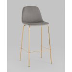Стул барный Валенсия SN велюр серый золотые ножки 2 шт
