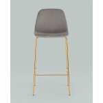 Стул барный Валенсия SN велюр серый золотые ножки 2 шт